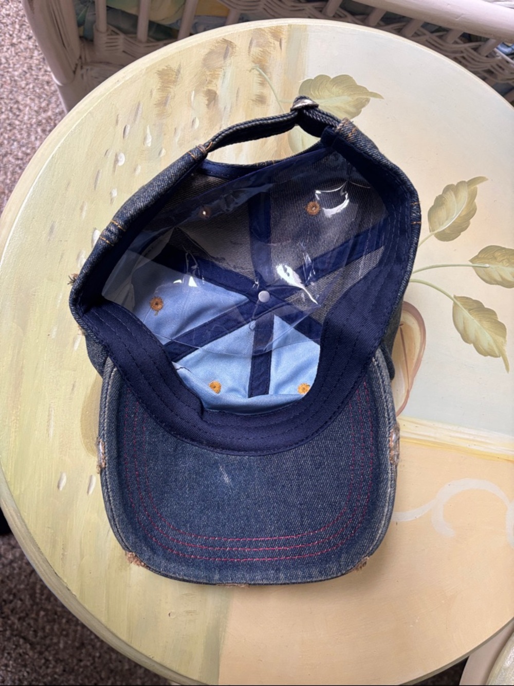 250th Anniversary Distressed Denim Cap with American Flag Detail NWOT - Picture 6 of 7